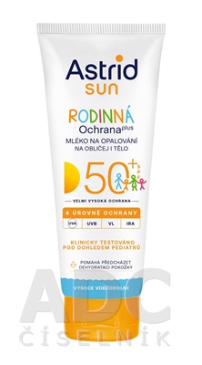 ASTRID SUN Rodinné mlieko na opaľovanie OF 50+