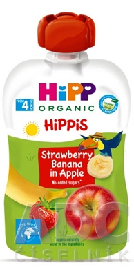 HiPP HiPPis 100% Ovocie Jablko Banán Jahoda