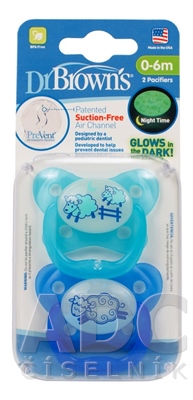 Dr.BROWN´S CUMLÍK PreVent ORTODONT SVIETIACI