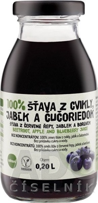 zdravo 100% ŠŤAVA Z CVIKLY, JABĹK A ČUČORIEDOK