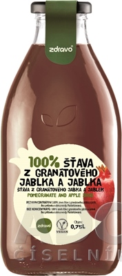 zdravo 100% ŠŤAVA Z GRANÁTOVÉHO JABLKA A JABLKA