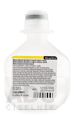 Metronidazole Noridem 5 mg/ml infúzny roztok