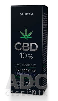 CBD 10 % Konopný olej+Makový olej Premium SALUTEM