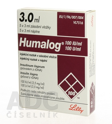 Humalog 100 U/ml, injekčný roztok v náplni