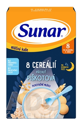 Sunar mliečna KAŠA 8 CEREÁLIÍ Na dobrú noc