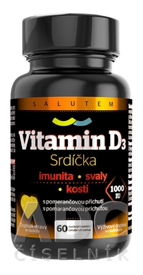 Vitamín D3 Srdiečka 1000 IU SALUTEM