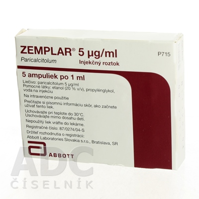 Zemplar 5 mikrogramov/ml injekčný roztok