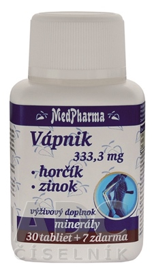 MedPharma VÁPNIK 333,3 mg + Horčík + Zinok