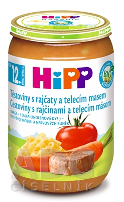 HiPP BIO Cestoviny s rajčinami a teľacím mäsom