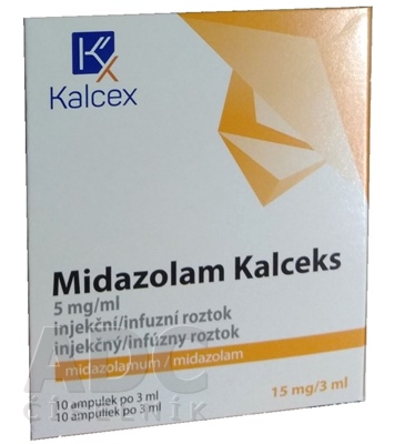 Midazolam Kalceks 5 mg/ml injekčný/infúzny roztok