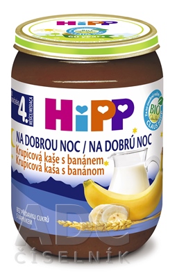HiPP BIO KAŠA Dobrú noc Krupicová s banánom