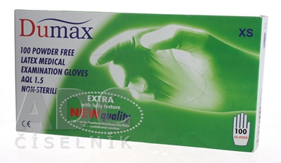 DUMAX RUKAVICE latexové  vyšetrovacie