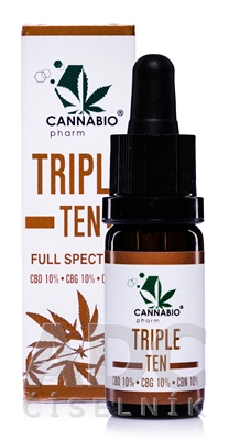 CANNABIOpharm TRIPLE TEN- CBD 10%-CBG 10%-CBN 10%