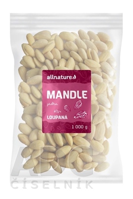Allnature MANDLE jadrá LÚPANÉ