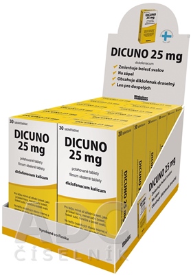 DICUNO 25 mg filmom obalené tablety DISPLEJ