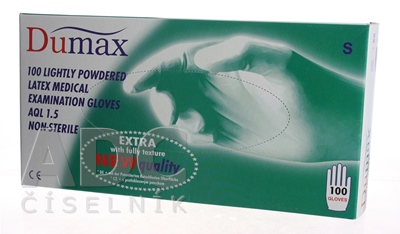 DUMAX RUKAVICE latexové  vyšetrovacie