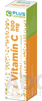 PLUS LEKÁREŇ Vitamín C 500 mg + vláknina