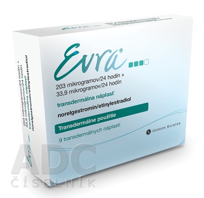 EVRA 203 µg/24 hodín + 33,9 µg/24 hodín