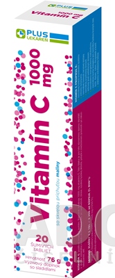 PLUS LEKÁREŇ Vitamín C 1000 mg príchuť malina