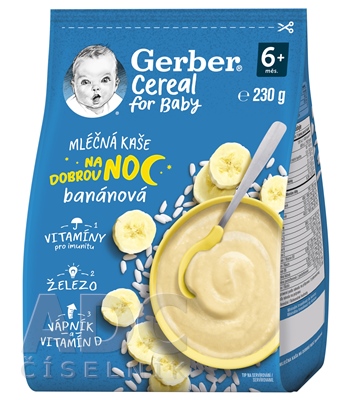 Gerber Cereal Mliečna KAŠA Dobrú noc Banánová