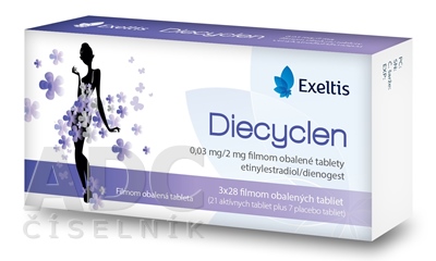 Diecyclen 0,03 mg/2 mg filmom obalené tablety