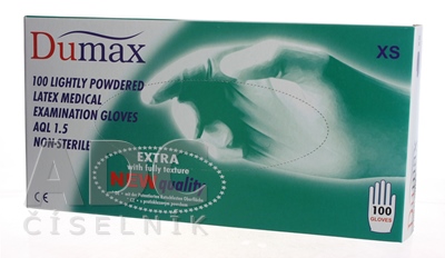 DUMAX RUKAVICE latexové  vyšetrovacie