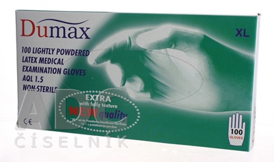 DUMAX RUKAVICE latexové  vyšetrovacie